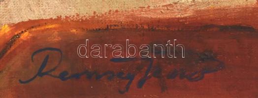 Remsey Jenő jelzéssel: Kávéházi jelenet. Olaj, vászon. 100x60 cm