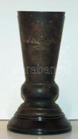 1936 Töltényhüvelyből készült váza "Jó munkát 307-esek" felírattal / Vase made of gunball-barell