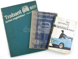 cca 1980 3 db Trabant kezelési útmutató vegyes állapotban