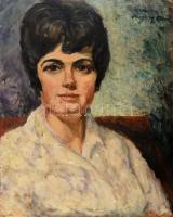 Vaszary jelzéssel: Női portré. Olaj, farost. 50x39,5 cm