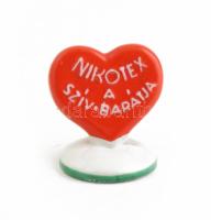 Herendi Nikotex reklámos, szív alakú porcelán csikknyomó. Kézzel festett, jelzett (Herend Hungary 1940), hibátlan, m: 4,5 cm