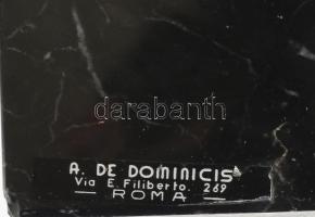 1981 Olasz sport trófea. Bronz, márvány talapzaton, talapzaton tábla: "V RTOFEO CORRADO CAGLI L...