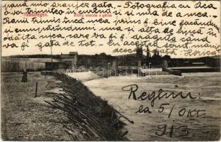 1913 Szászrégen, Reghin; Hideg uszoda a gáttal / swimming pool, spa, dam (EK)