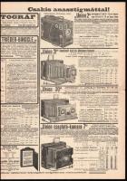 cca 1905 Union-jegyzék 10. sz., régi fényképezőgép reklám / árjegyzék, fekete-fehér képekkel illuszt...