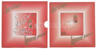 1994. 10f-200Ft (11xklf) forgalmi sor dísztokban, benne 1994. 200Ft Ag "Deák", "Magya...