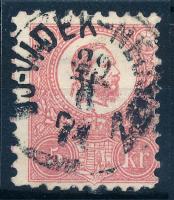 1871 Kőnyomat 5kr képbe fogazva "UJ-VIDÉK-NEUSATZ" / Mi 3 shifted perforation