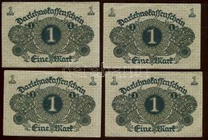 Német Birodalom / Weimari Köztársaság 1920. 1M (4x) egymás utáni ill. kis ugrású sorszámokkal T:II+