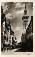 Marosvásárhely, Targu Mures; Ferenc József út, városháza / street view, town hall