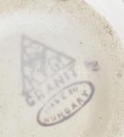 4 db Gránit pipacsos boros pohár. Kézzel festett, jelzett, hibátlan. 8 cm