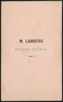 cca 1870 Ismeretlen férfi portréja, keményhátú fotó M. Lamberg (Roznau) műterméből, 10,5×6,5 cm
