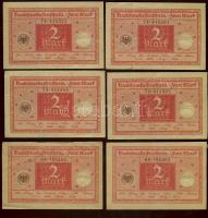 Német Birodalom / Weimari Köztársaság 1920. 1M (6x) közte kis ugrású sorszámokkal T:II+