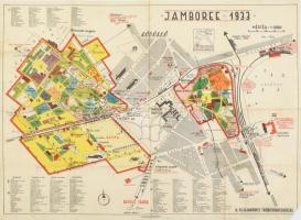 1933 A gödöllői Jamboree térképe, 1 : 6000, Bp., Athenaeum, 54,5x40 cm