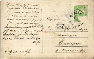 1914 Ógyalla, Ó-Gyalla, Stara Dala, Hurbanovo; Keménykalapos férfi télen csokornyakkendővel. Özv. Ve...