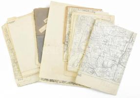cca 1900-1940 24 db vegyes régi katonai térkép, közte néhány vászonra kasírozott, vegyes méretben és állapotban