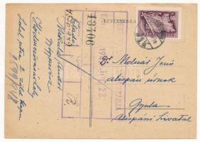 1949 Hódmezővásárhely, Mikula Andor gyógyszerész levele a Békésvármegyei alispánnak állampolgársági eskü letételével kapcsolatban. Lehel utca 2. Zöld kapu (EK)