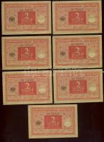 Német Birodalom / Weimari Köztársaság 1920. 1M (7x) közte kis ugrású sorszámokkal T:I,II+,II