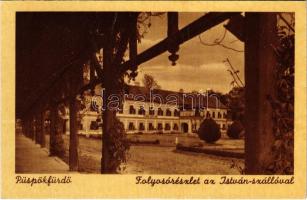 Püspökfürdő, Szentlászlófürdő, Baile 1 Mai (Váradszentmárton, Sanmartin); Folyosó részlet az István szállóval / hotel, spa