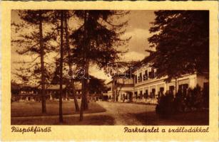 Püspökfürdő, Szentlászlófürdő, Baile 1 Mai (Váradszentmárton, Sanmartin); Park részlet a szállodákkal / hotels, spa