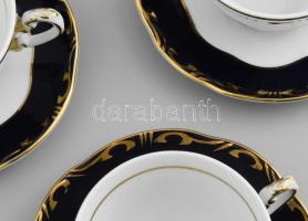 Zsolnay pompadour kávés készlet. Hat személyes, Kézzel festett, jelzett, hibátlan