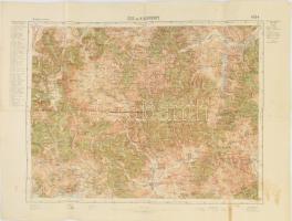 cca 1937 Ózd és Kisterenye környéke, katonai térkép, 1:75000, hajtva, foltos, 46,5x62,5 cm
