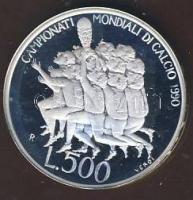 San Marino 1990. 500L Ag "Labdarúgó VB" T:PP
