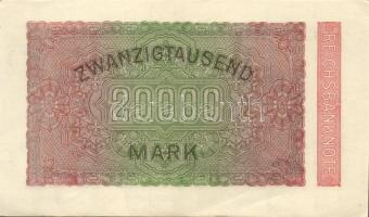 Német Birodalom / Weimari Köztársaság 1923. 20.000M (4x) közte egymás utáni ill. kis ugrású sorszámo...