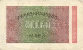 Német Birodalom / Weimari Köztársaság 1923. 20.000M (4x) közte egymás utáni ill. kis ugrású sorszámo...