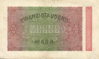 Német Birodalom / Weimari Köztársaság 1923. 20.000M (4x) közte egymás utáni ill. kis ugrású sorszámo...