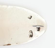 Ezüst (Ag) kanál, antik, jelzett, h: 21,5 cm, nettó: 62 g
