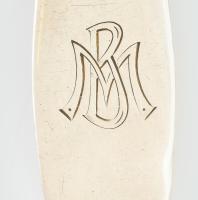 Ezüst (Ag) kanál, antik, jelzett, h: 21,5 cm, nettó: 62 g