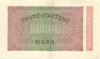 Német Birodalom / Weimari Köztársaság 1923. 20.000M (3x) egymás utáni ill. kis ugrású sorszámokkal T...