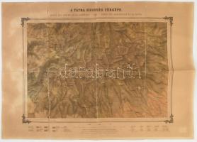 cca 1880 A Tátra hegység térképe, 1 : 57.600, összeállítatott és nyomtatott a m. k. államnyomdában. Sérült, ragasztott, 62x45 cm