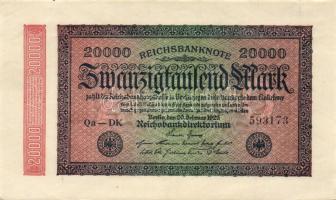 Német Birodalom / Weimari Köztársaság 1923. 20.000M (3x) T:I,I-