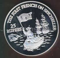 Seychelle szigetek 1993. 25R Ag "Első francia a szigeteken" T:PP