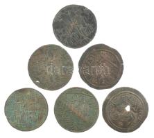 1172-1196. Rézpénz Cu III. Béla (6x) T:VF közte patina, kitörés, hajlott lemez Hungary 1172-1196. Copper Coin Cu Béla III (6x) C:VF with patina, cracked and/or bent coin  Huszár: 72., Unger I.: 114.