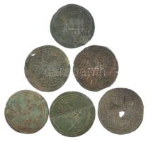1172-1196. Rézpénz Cu "III. Béla" (6x) T:VF közte patina, kitörés, hajlott lemez
Hungary ...