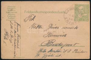 1915 Tábori posta díjjegyes levelezőlap / Field PS-card S.M.S. ZRINYI