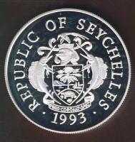 Seychelle szigetek 1993. 25R Ag "Első francia a szigeteken" T:PP