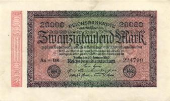 Német Birodalom / Weimari Köztársaság 1923. 20.000M 2x) "Ringe" vízjellel T:I,I-