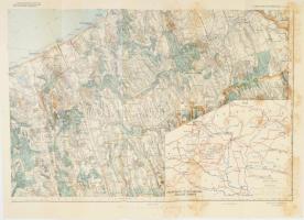 1927 A Balatonhoz vezető vasutak vázlatos térképe, 1:75 000, M. Kir. Állami Térképészet, szakadásokkal, 44×61 cm