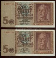 Német 3. Birodalom 1942. 5RM (2x) kis ugrású sorszámokkal T:II
