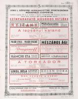 cca 1940 Láng Gépgyár műsoros plakát, hajtott, szakadásokkal, 32×24 cm