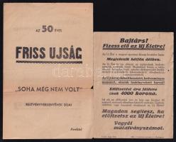 cca 1920-1930 3 db reklámnyomtatvány