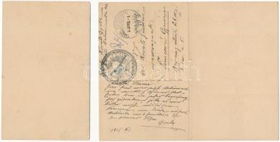 1915 Vatra Dornei, Dornavátra, Bad Dorna-Watra (Bukovina, Bukowina); 3-tiled Art Nouveau postcard (b...