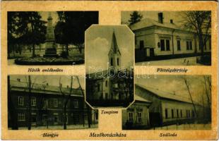 Mezőkovácsháza, Római katolikus templom, Hősök emlékműve, Főszolgabíróság, Szálloda, Hangya (EK)