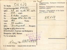 Magyarország: Budapesti Úttörővasút távírászai - QSL rádióamatőr lap / Telegraphists of the Budapest...