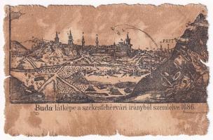 Budapest, Buda látképe székesfehérvári irányból szemlélve 1686-ban. Kaucky L. kiadása Prágában (EM)