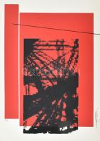Hervé, Rodolf (1957-2000): Eiffel-torony. Szitanyomat, papír, jelzett, művészpéldány E.A. jelzéssel. 37x27 cm. / Hervé, Rodolf (1957-2000): Eiffel-tower. Screenprint on paper, signed, E.A. artists proof, 37x27 cm.