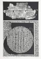 Joseph Kádár (1936-2019): Dualité. Szitanyomat, papír, jelzett, számozott (92/100), hátoldalán a művész bélyegzőjével, 58,5x38,5 cm / Joseph Kádár (1936-2019): Dualité. Screenprint on paper, signed, numbered (92/100), with the artists stamp on the reverse,