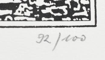 Joseph Kádár (1936-2019): Dualité. Szitanyomat, papír, jelzett, számozott (92/100), hátoldalán a műv...